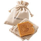 Turmeric & Ginger Soap Gift Bag + Hand-knitted Cotton Washcloth