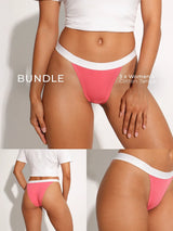 Breeth Cotton Tanga 3-Pack — Coral
