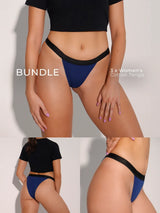 Breeth Cotton Tanga 3-Pack — Dark Blue