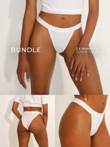Breeth Cotton Tanga 3-Pack — White