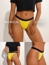 Breeth Cotton Tanga 3-Pack — Yellow and Black